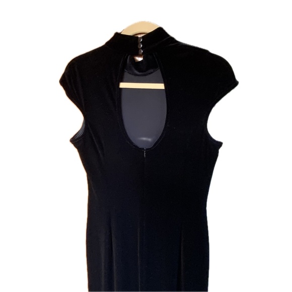 Lori Weidner Designer Black Velvet Evening Dress with Fringed Animal Print Cape - Picture 4 of 9